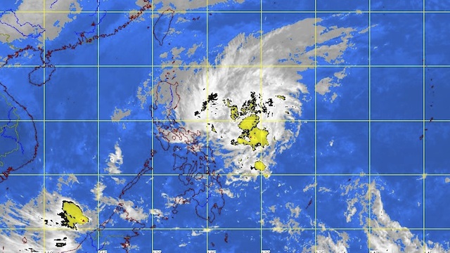 MOVING AWAY. Satellite picture of 'Bising' as of 4:32 pm. Image from PAGASA