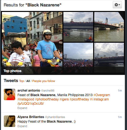 DEVOTION ONLINE. Black Nazarene became a Twitter trending topic for the whole day of January 9