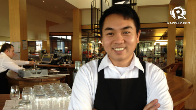 PINOY IN CHARGE. Boaz dela Cruz is the Pinoy manager of the restaurant at Rochford Wines. He has lived in Australia for more than 5 years and is always happy to meet fellow Filipinos. 