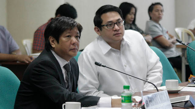 ONE YEAR. Senate Local Government Committee Chairman Bongbong Marcos will push for the one-year postponement of the Sangguniang Kabataan to reform the system. Sen Bam Aquino supports the move. Photo from Sen Aquino's office 