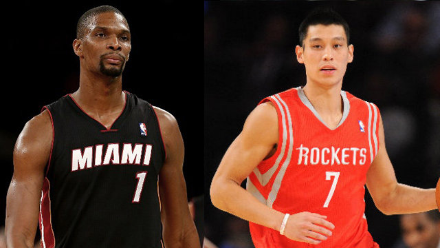 AFTERMATH. Chris Bosh (L) opts to re-sign with Heat, while Jeremy Lin (R) was dealt to the Lakers in the aftermath of LeBron's return to Cavs. Bosh photo from AFP. Lin photo from Adidas