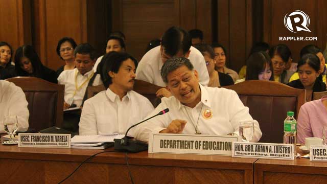 SUSTAINABILITY. Education Secretary Br Armin Luistro says they need to check where they can allocate the pork barrel funds should they be realigned to DepEd's budget. Photo by Jee Geronimo/Rappler