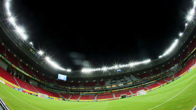 File photo of Arena Pernambuco in Recife, Brazil, one of the venues for the FIFA World Cup which will take place in June. Photo by Srdjan Suki/EPA