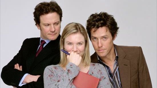 MOST-LOVED SPINSTER. Rene Zellweger in the title role with co-stars Colin Firth and Hugh Grant in the two Bridget Jones films. Image from the Bridget Jones Facebook page