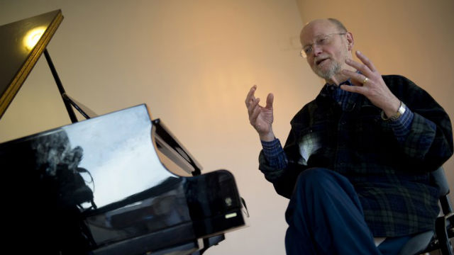 EPIC. American composer of contemporary classical music Charles Wuorinen sits during an AFP interview in Madrid. Wuorinen was commissioned to turn Annie Proulx's 1997 short story 'Brokeback Mountain' into an opera under the direction of Gerard Mortier director of the Teatro Real in Madrid with the world premier set for January 28, 2014 AFP Photo