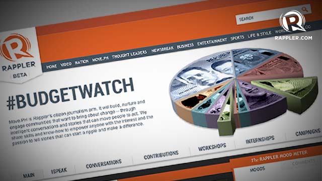 #BUDGETWATCH MICROSITE. Rappler's MovePH will soon launch #BudgetWatch. Photo is not the actual lay-out.