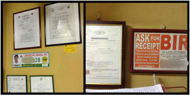 These are our restaurant’s official business documents, which were recently released from the Bureau of Permits and Licensing Office of Quezon City Hall.