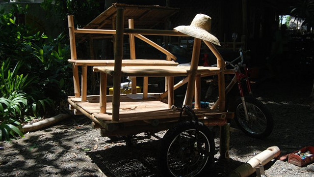 IN THE FLESH. Cabiokid's undressed creation: the electric bamboo tricycle. Photo by Angelito Gauiran Agustin from the Cabiokid Foundation Facebook page