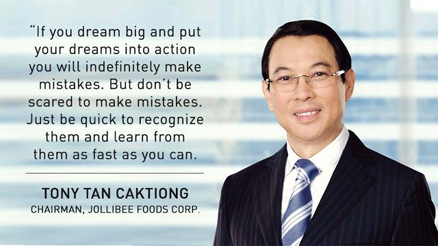 HAMBURGER KING. Jollibee Food Corp founder Tony Tan Caktiong shares how he made his way to the top. Photo by Katherine Visconti