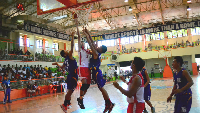 HOMETOWN HERO. A Calabarzon secondary player goes to the rim for a layup during their rout of Soccskargen on Wednesday. Photo by Jerome Monta/Rappler