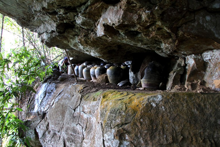ARCHAEOLOGICAL MYSTERY. This handout photo taken on January 2, 2013, and released by New Zealand's University of Otago on June 24, 2013 show jars in a cave at the Cardamom Mountains in Koh Kong province, southwest of Phnom Penh. Photo by AFP / Tep Sokha/ University of Otago
