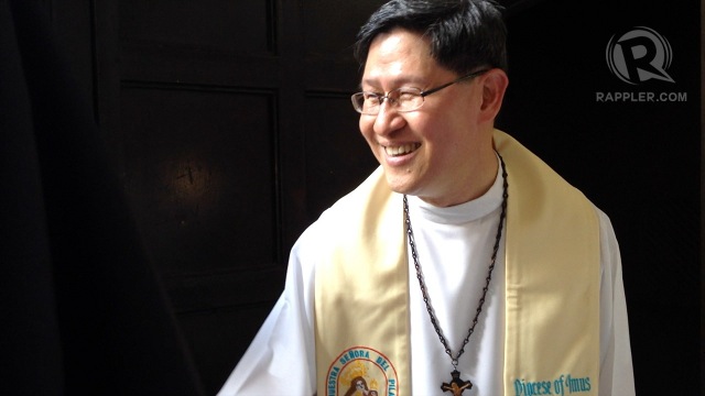 SON OF IMUS. Manila Archbishop Luis Antonio Cardinal Tagle holds a recollection in Cavite in time for the 2013 elections. Photo by Paterno Esmaquel II