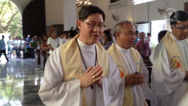 PEACE, HUMILITY. Cardinal Tagle preaches a message of peace and humility during his hour-long talk. He concelebrates a Mass afterwards. Photo by Paterno Esmaquel II