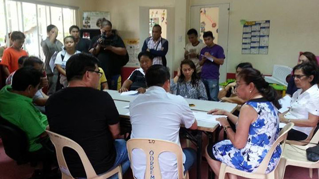 EMERGENCY MEETING. The Cebu Provincial Board, led by Vice Gov Agnes Magpale (2nd R), convenes to discuss the earthquake that struck the province 15 Oct 2013. The board later declared a state of calamity in the province. Photo courtesy Cebu Provincial Government 