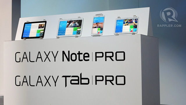 PRO. Samsung's new line of pro tablets. Photo by Rappler / Michael Josh Villanueva