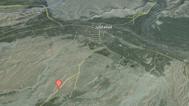 TRAGEDY IN AFGHANISTAN. Google Maps 3D image of Chaparhar district in Nargarhar province, eastern Afganistan