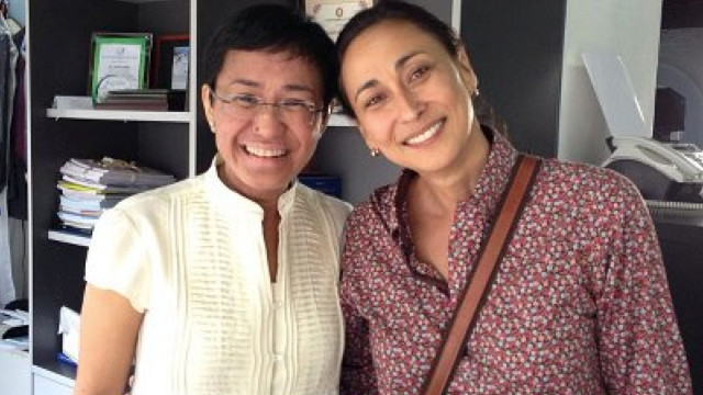 CHERIE GIL, RAPPLER. Here I am with Maria on my recent visit to the Rappler office, making my membership official and gaining a tad more confidence by rubbing elbows with young writers and a great mind like hers