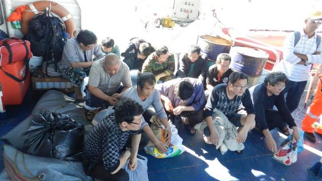 ARRESTED. These Chinese fishermen are facing criminal and administrative charges. Photo from the Facebook account of the Tubbataha Reefs Natural Park