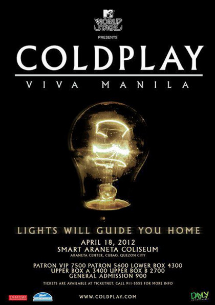 The fake poster that caused a big disappointment to Coldplay fans in December 2011 after it circulated on Facebook