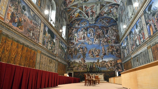 'POLLING PRECINCT.' Cardinals hole up in the Sistine Chapel starting March 12 until they elect a new Catholic leader. File photo from AFP