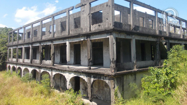 The ruins of the hospital where the 'special troops' stayed