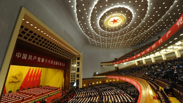 GRAND OCASSION. Delegates take seats before the opening of the 18th Communist Party Congress at the Great Hall of the People in Beijing on November 8, 2012. AFP PHOTO/WANG ZHAO