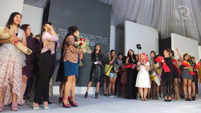STYLISH SEND-OFF. CSB fashion students celebrate the end of their graduation fashion show with host Divine Lee