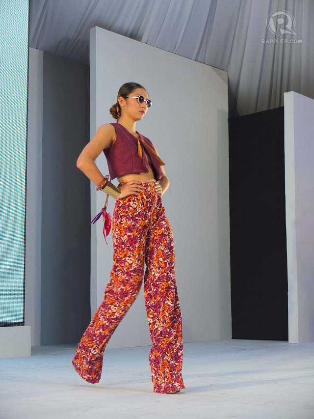 ‘BOHEMIAN RHAPSODY.’ Bianca Ignacio’s florat high-waisted pants with feather accented accessories look perfect for summer