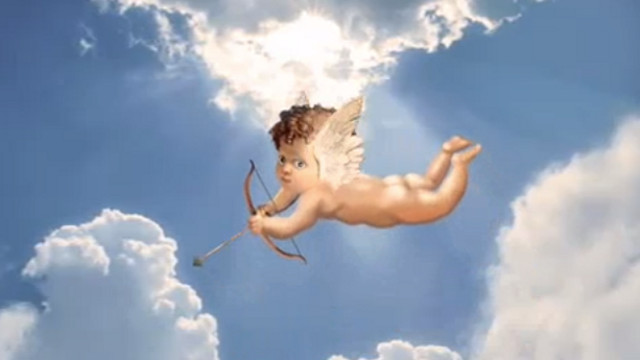 LOVE IS IN THE AIR. Even Cupid gets tired of shooting arrows, too. Screen grab from YouTube (smoochdotcom)