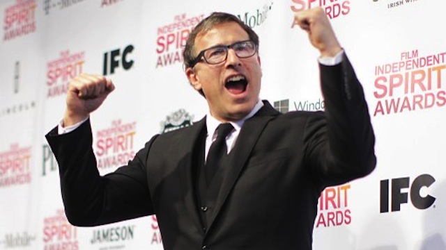 PRE-OSCARS. Director David O. Russell celebrates winning the Best Director and Best Screenplay awards for 'Silver Linings Playbook' in the press room during the 2013 Film Independent Spirit Awards on February 23, 2013 in Santa Monica, California. AFP PHOTO / Mehdi TAAMALLAH 