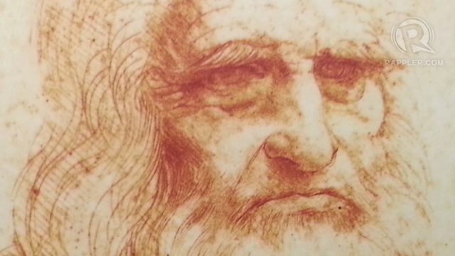 CLOSE UP OF A GENIUS. A close-up of the replica of Leonardo da Vinci's self-portrait, on display at The Mind Museum in Bonifacio Global City. Photo by KD Suarez/Rappler