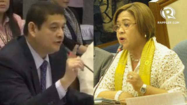 PLUNDER CHARGE. Sen TG Guingona and Justice Secretary Leila de Lima say plunder charges may await lawmakers who are involved in the pork barrel scam. Rappler screengrab of the Senate hearing