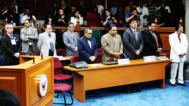 IN CORONA'S DEFENSE. The defense panel of Chief Justice Renato Corona consisted of a team of seasoned lawyers. Photo by Rappler