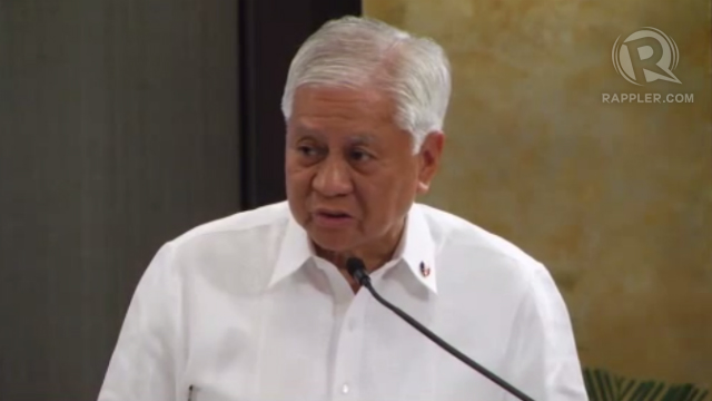 NEW PROTEST. Philippine Foreign Secretary Albert del Rosario says the Philippines is considering to protest China's increased presence in the West Philippine Sea. Screen grab by Rappler