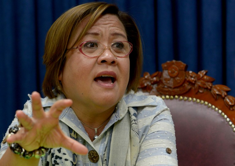 IN DUE TIME. Justice Secretary Leila de Lima says the ‘revealing’ and ‘helpful’ video of the shooting of a Taiwanese fisherman will be released in due time. FILE / AFP PHOTO / Jay DIRECTO