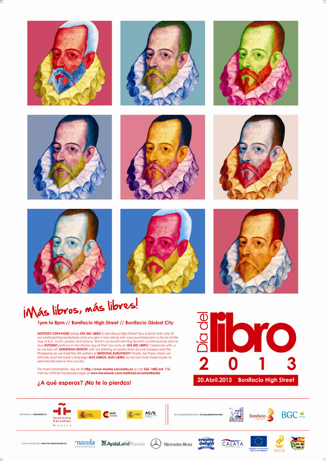 DAY FOR BOOKS. Dia Internacional del Libro commemorates the day William Shakespeare and Miguel de Cervantes Saavedra died. Image courtesy of Instituto Cervantes