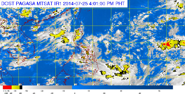 MTSAT ENHANCED IR satellite image, 4 pm, July 25. Image courtesy of PAGASA