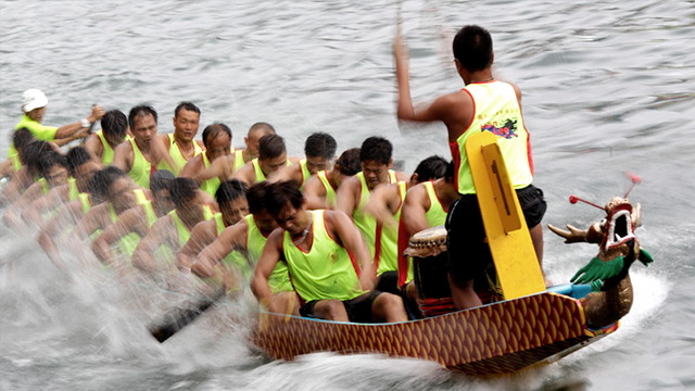 File photo of Dragon boat racing in Hong Kong. Photo from EPA