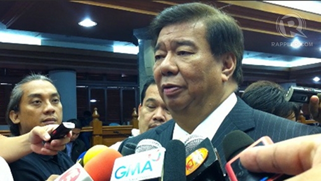 RATIFICATION SOON. Sen Franklin Drilon says Congress will ratify the P2.006 trillion national budget for 2013 after the bicameral conference committee approved it. File photo by Ayee Macaraig 