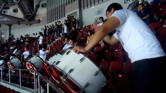 ONE BEAT AT A TIME. Gilas drummers cheer hard for the Philippines. Photo by Rappler/Danielle Nakpil.