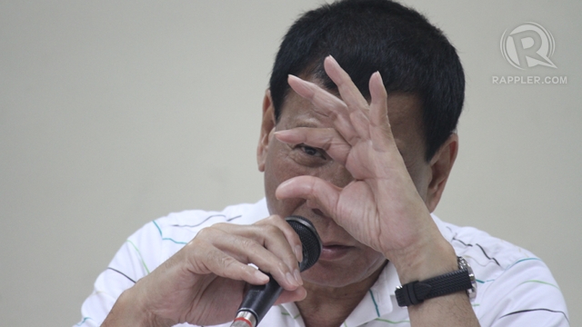 FAMILY PATRIARCH. Rodrigo Duterte wants to make a comeback as Davao City mayor. Photo by Karlos Manlupig