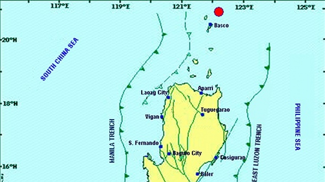 STRONG QUAKE. The earthquake in Batan Islands was felt at Intensity V in Basco, Batanes. Image courtesy of Phivolcs