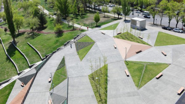 TUMO PARK. This park in Armenia uses a creative geometry for visual impact. Photo from www.architizer.com