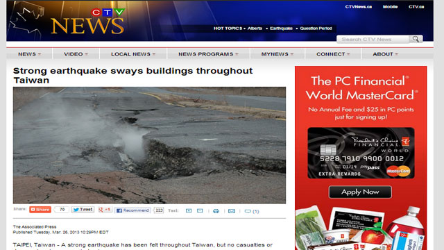 Screen shot from CTV News website