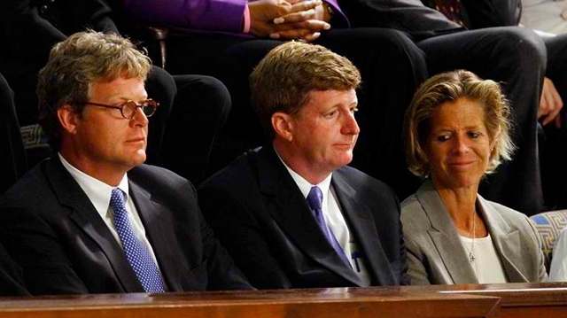 SENATOR'S CHILDREN. At the far left Teddy Kennedy Jr. and his siblings Representative Patrick Kennedy and sister Kara Kennedy listen as U.S. President Barack Obama addresses a joint session of the U.S. Congress on September 9, 2009 in Washington, DC. Photo by AFP.