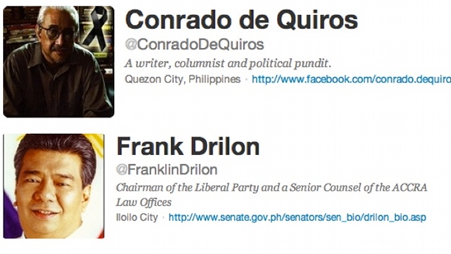 DON'T RETWEET. @ConradoDeQuiros and @FranklinDrilon are fake Twitter accounts 