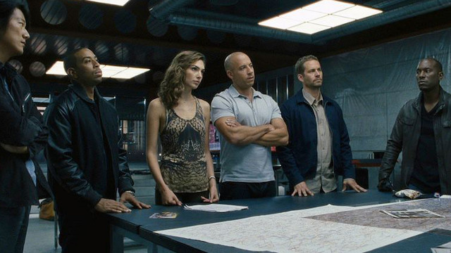 BACK ON TRACK. The driven gang—portrayed by (from left) Sung Kang, Chris ‘Ludacris’ Bridges, Gal Gadot, Vin Diesel, Paul Walker and Tyrese Gibson—are together again