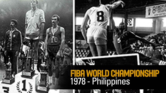 National teams from all over the world converged on Manila in 1978 to battle it out for hoops supremacy. The Philippines earned an automatic semifinals berth as host nation despite losing all of their games.  Photo from FIBA.com