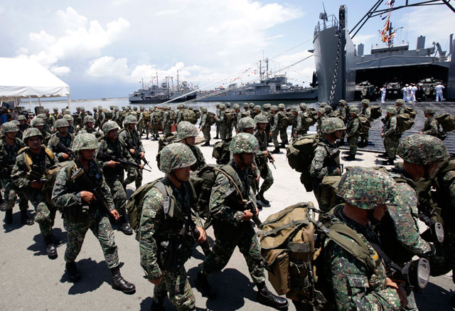ON THE GO. The Philippine Marines. File photo by Dennis M. Sabangan/EPA