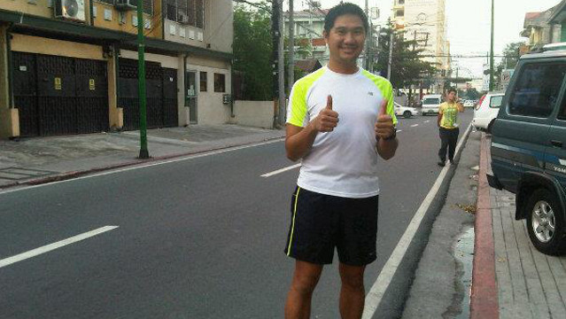 RUN FOR FITNESS. Race organizer and runner Jinoe Gavan of takbo.ph encourages everyone to run. Photo from Jinoe Gavan's Facebook account